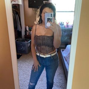 Cheetah mesh crop top